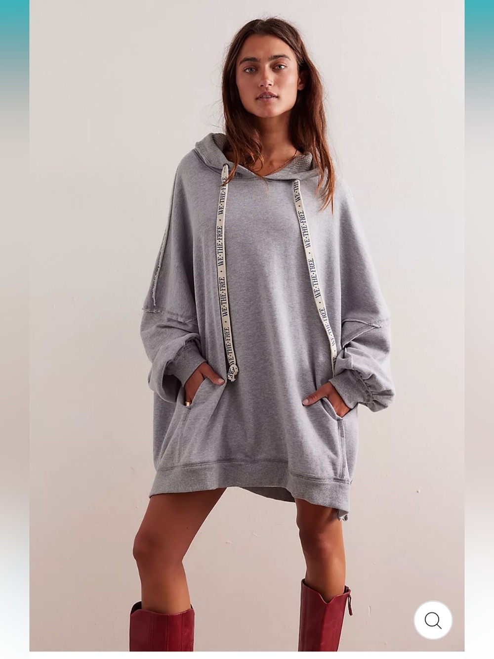 FREE PEOPLE WE THE FREE WE HOODIE - HEATHER GREY